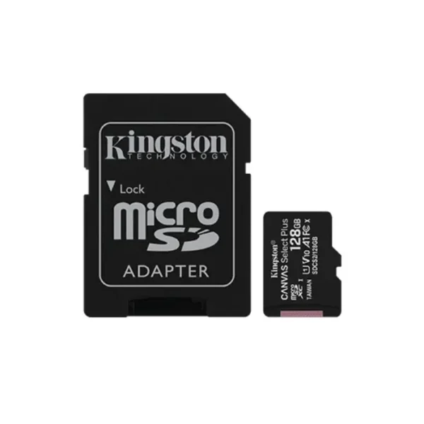 Kingston Canvas Select Plus 128GB microSD Card with Adapter – Original, 1-Year Warranty