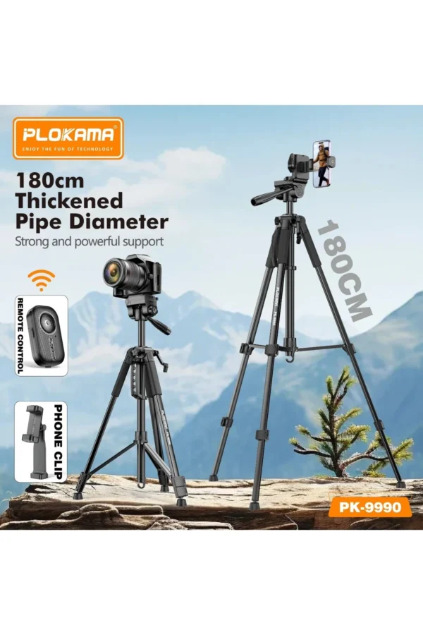 Professional Tripod PK-9990 with Remote Control & 360° Rotation – Best Price in Egypt