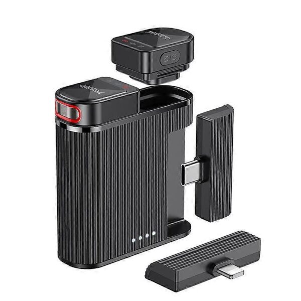 Yesido KR19 Wireless Mini Lavalier Microphone for Android & iPhone – Dual Mic, Noise Reduction, 2.4GHz