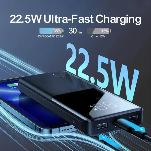 JOYROOM JR-QP191 22.5W Fast Charging Power Bank 10000mAh with Digital Display