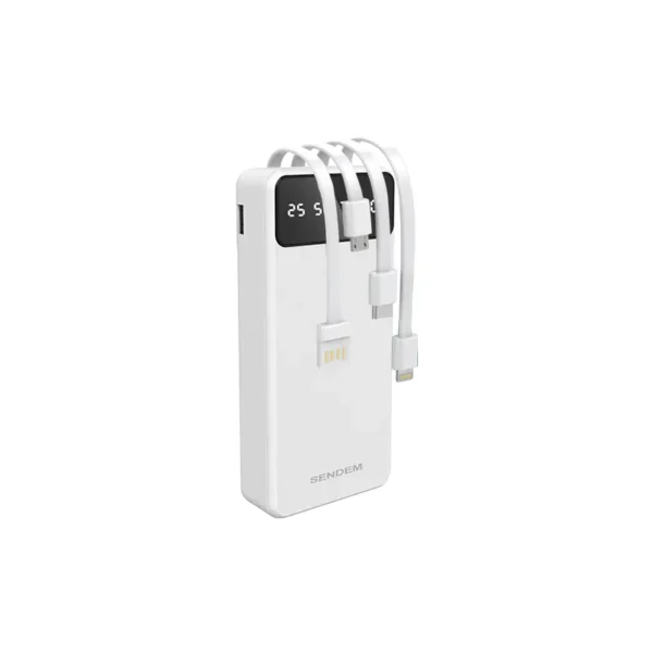 P900-20000mah multifunctional power bank attached with 4 usb cable