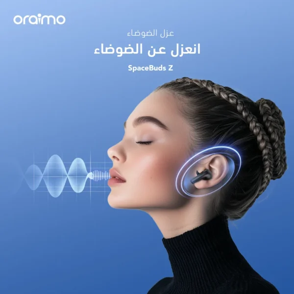 Oraimo SpaceBuds Z Wireless Earbuds – ANC & Spatial Sound – Blue