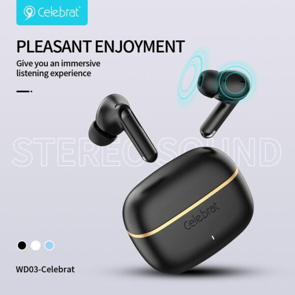 Celebrat WD03 Wireless Earbuds – Best Price in Egypt | 16H Battery & HiFi Stereo