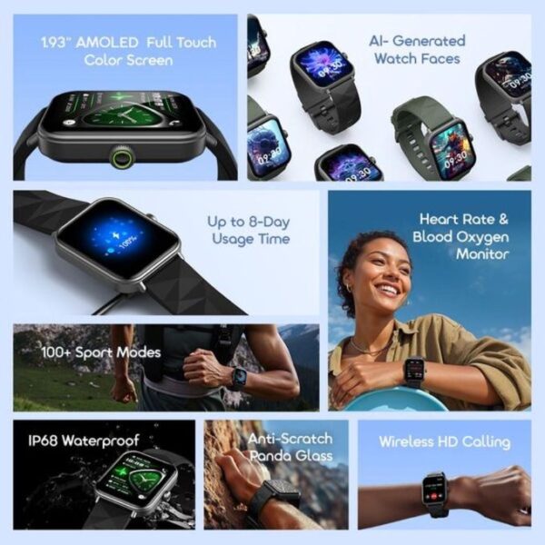 Oraimo Watch Nova 2 Lite OSW-814L Smart Watch 1.93" AMOLED Bluetooth Calling – Best Price in Egypt