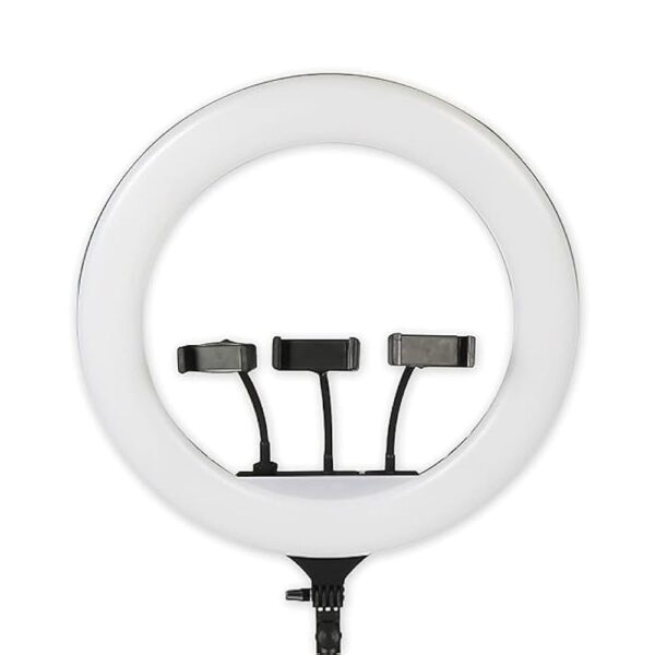 PK-460 Ring Light with Remote – 3 Phone Holders, Soft LED Light for Content Creation & Live Streaming