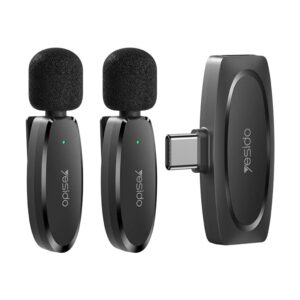 Yesido KR13 – Dual Wireless Lavalier Mic with AI Noise Cancellation, 20m Range