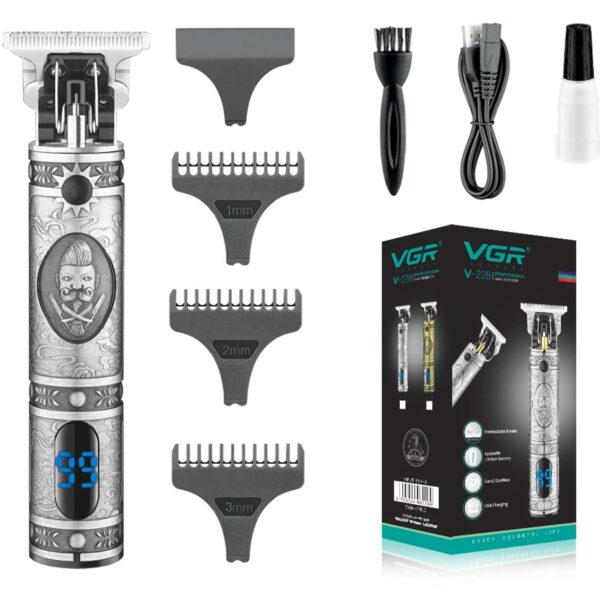 VGR V-228 Professional Hair Trimmer – Digital Display + 3 Guide Combs