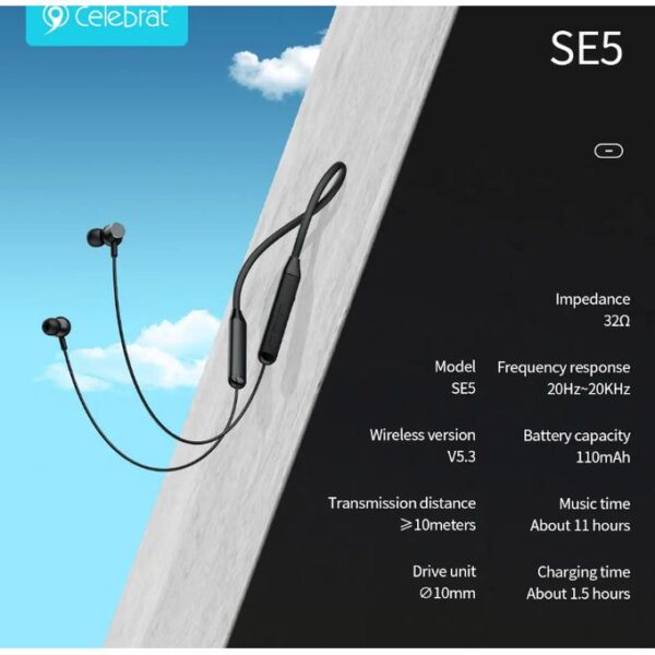 Celebrat SE5 Wireless Neckband Headphones – Best Price in Egypt