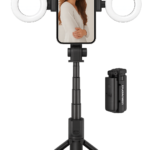 Plokama LIVE-M5 Pro 3in1 Handle Tripod Selfie Stick with LED Ring & Remote Control