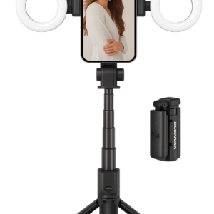 Plokama LIVE-M5 Pro 3in1 Handle Tripod Selfie Stick with LED Ring & Remote Control