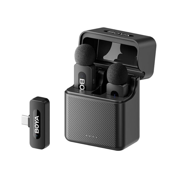 BOYA BY-V30 2.4GHz Dual Wireless Microphone System – 2 Transmitters with Charging Case