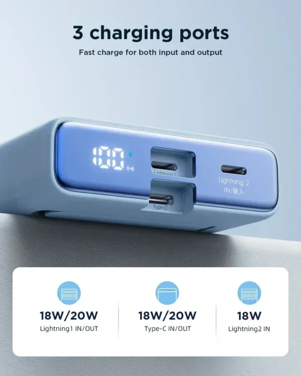 JOYROOM JR-PBM01 20W Magnetic Wireless Power Bank 10000mAh with Built-in Cable & Kickstand – Best Price in Egypt