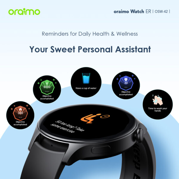 Oraimo Watch ER (OSW-42) Smartwatch – 1.43″ AMOLED, Bluetooth Calls, Heart Rate & SpO₂ | Best Price in Egypt