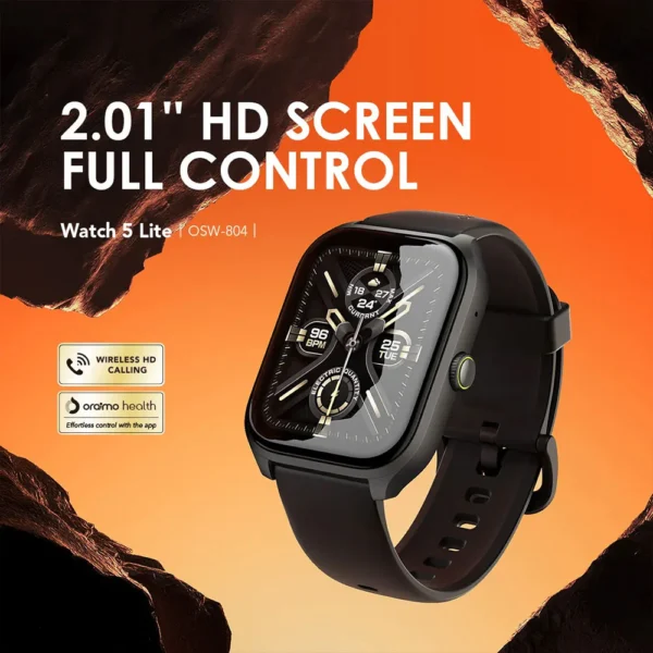 Oraimo Watch 5 Lite Smart Watch , Black - OSW-804