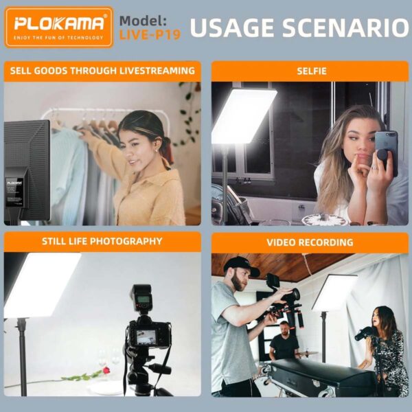 PLOKAMA LIVE-P19 LED Fill Light Panel with Remote & Adjustable Color – Best Price in Egypt