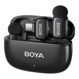 BOYA Mini 2.4GHz Ultra-Mini Wireless Microphone USB-C – AI Noise Cancellation, 30-Hour Battery