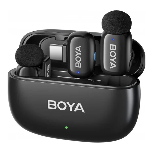 BOYA Mini 2.4GHz Ultra-Mini Wireless Microphone USB-C – AI Noise Cancellation, 30-Hour Battery
