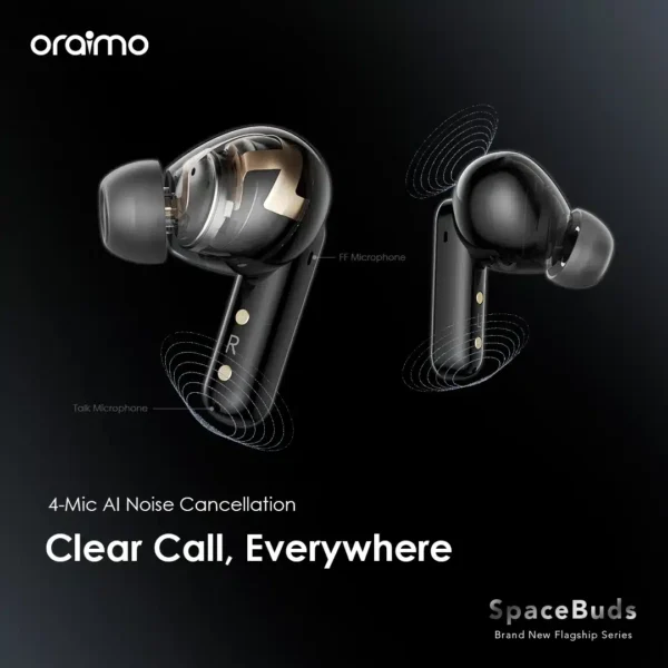 Oraimo SpaceBuds Hybrid ANC OTW-630 (Space Grey, 50dB Noise Cancellation)