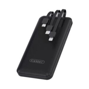 Earldom Wired Power Bank, 10000 mAh, 3 USB Ports, Black - ET-PB41