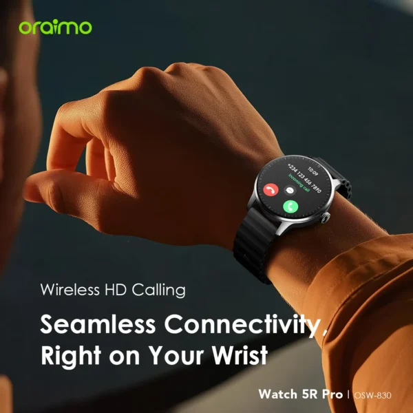 Oraimo Watch 5R Pro – AMOLED Smart Watch – Black