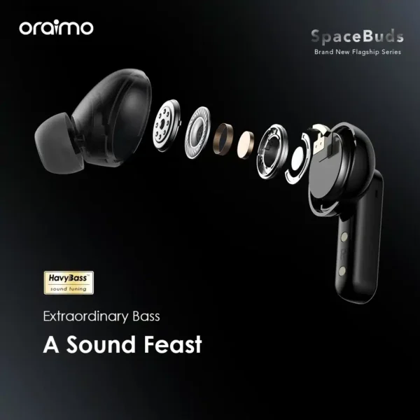 Oraimo SpaceBuds Hybrid ANC OTW-630 (Space Grey, 50dB Noise Cancellation)