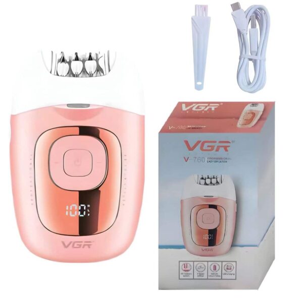 VGR V-760 Wireless womenEpilator 18 Tweezers LED – Best Price in Egypt