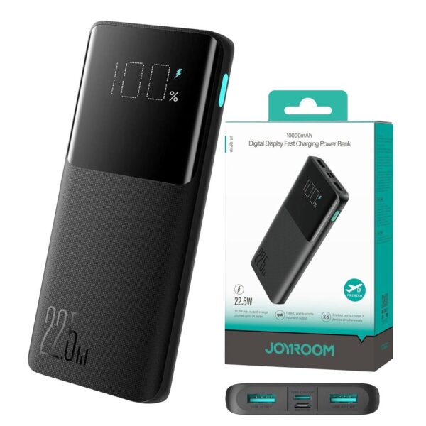 JOYROOM JR-QP191 22.5W Fast Charging Power Bank 10000mAh with Digital Display