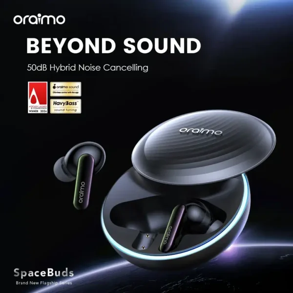 Oraimo SpaceBuds Hybrid ANC OTW-630 (Space Grey, 50dB Noise Cancellation)