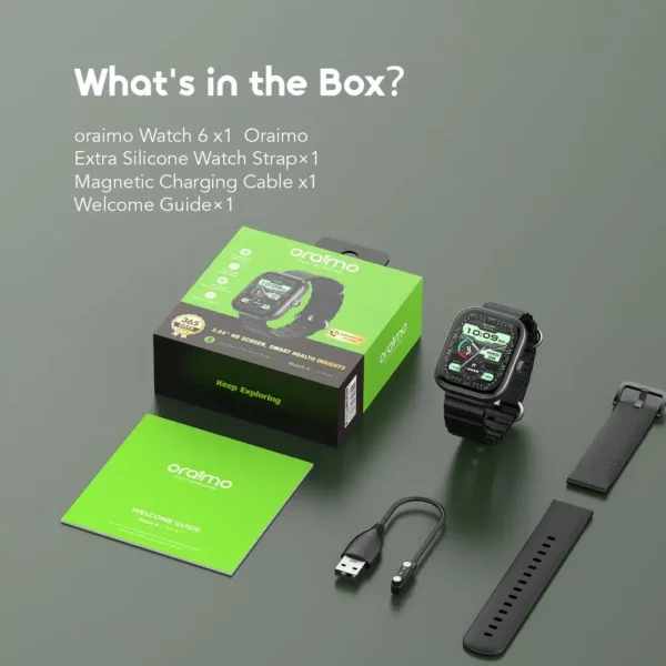 Oraimo Watch 6 2.04" TFT IP68 Smart Watch – Local Warranty in Egypt