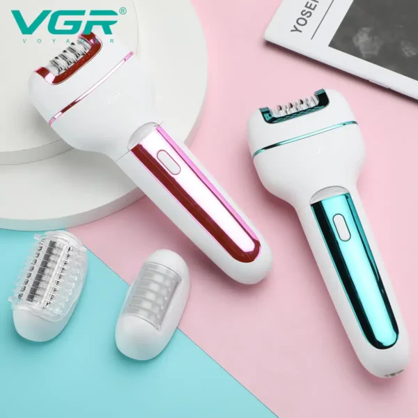 VGR V-732 Professional Lady Epilator 3-in-1 – USB Rechargeable, IPX5 Waterproof