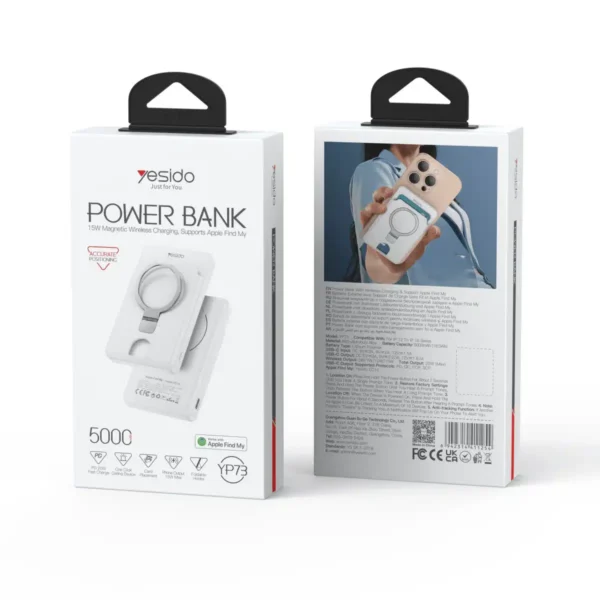 Yesido YP73 Magnetic Wireless Power Bank 5000mAh 15W + Apple Find My – Best Price in Egypt