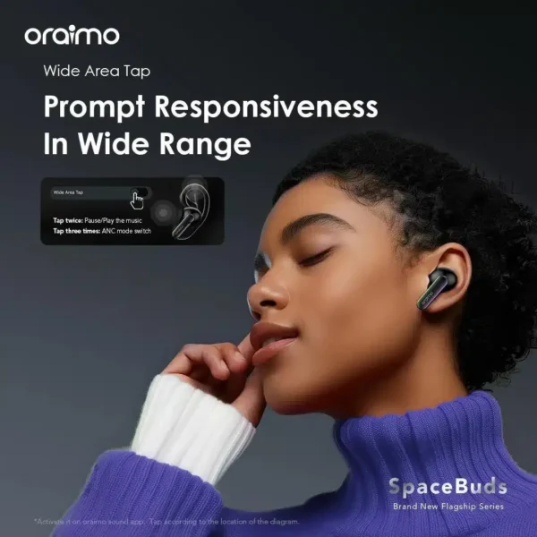 Oraimo SpaceBuds Hybrid ANC OTW-630 (Space Grey, 50dB Noise Cancellation)